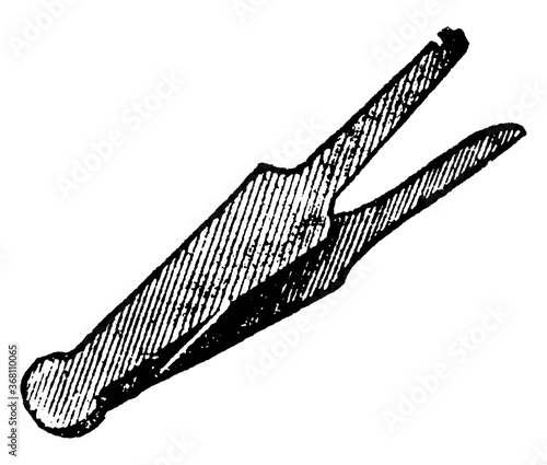 Tweezers, vintage illustration.