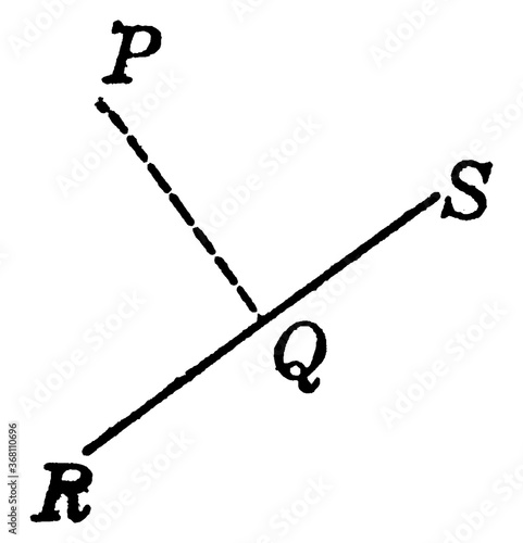 Perpendicular Line, vintage illustration.