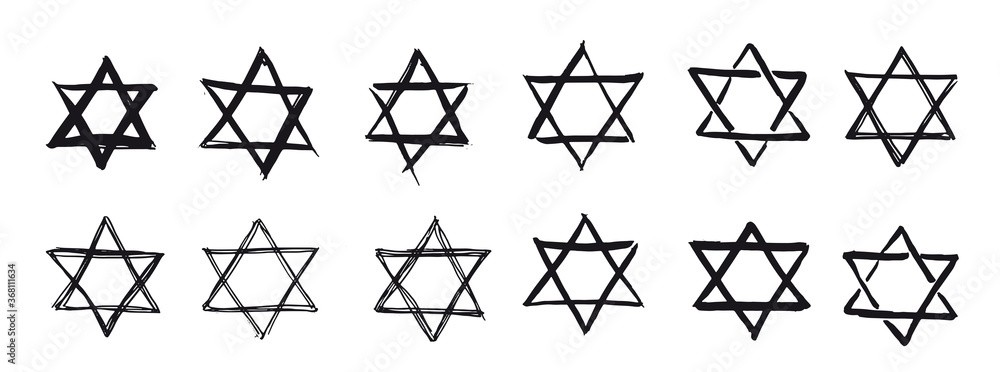 Star of David. Hand-drawn style. Vector. Star of David. Hand-drawn style. Vector.