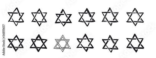 Star of David. Hand-drawn style. Vector. 