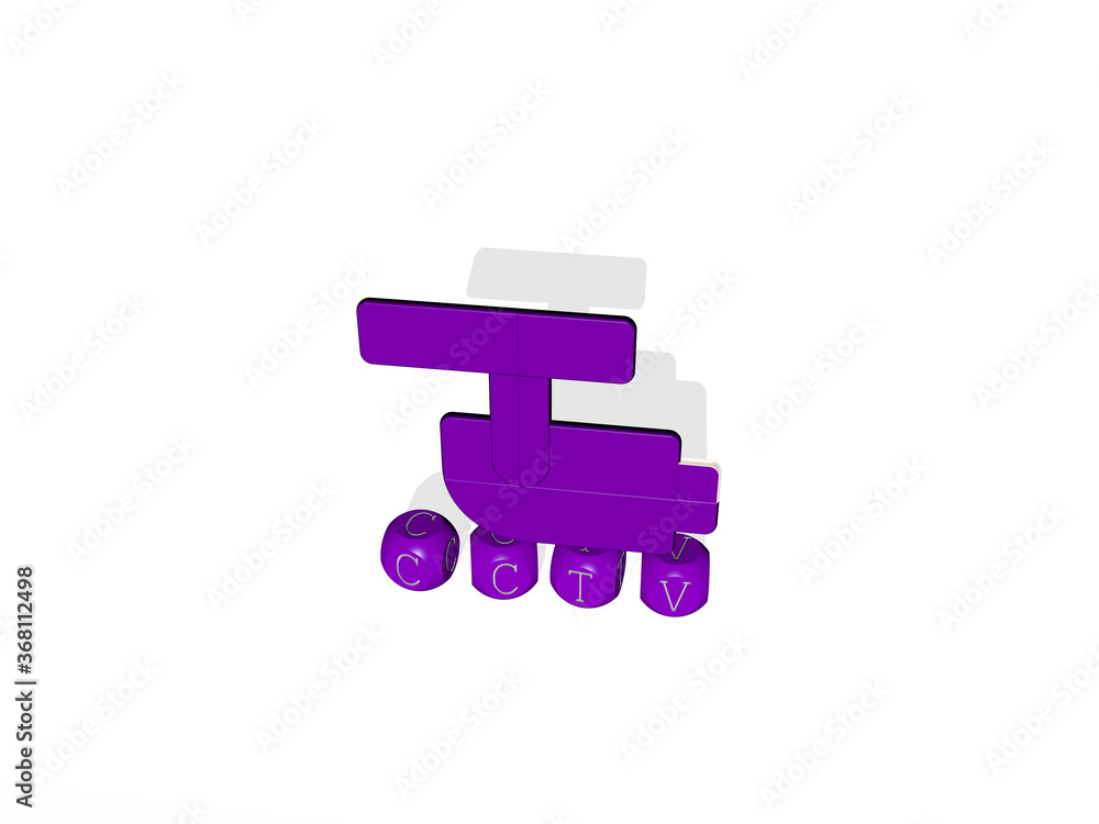 3D illustration of cctv graphics and text made by metallic dice letters for the related meanings of the concept and presentations. camera and security 3D illustration of cctv graphics and text made by metallic dice letters for the related meanings of the concept and presentations. camera and security