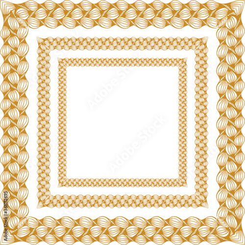 Golden frame zentangle weaving