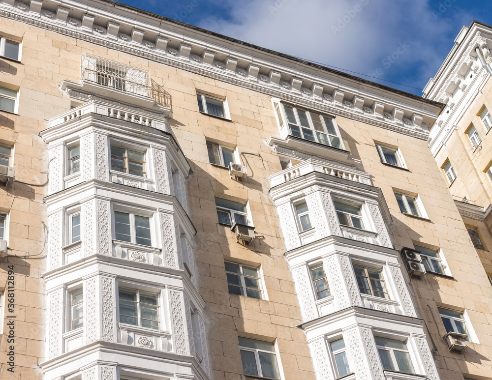 Fototapeta premium Moscow, Russia. Elements of Apartment house in empire style