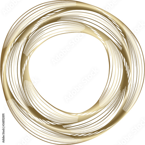 Golden round frame abstract shape