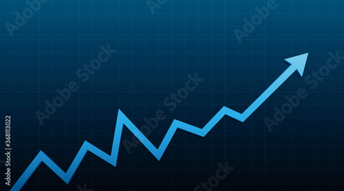 Abstract financial chart with uptrend arrow. Vector illustration.