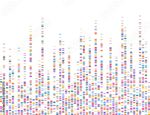 Dna test infographic. Dna genomes sequencing, deoxyribonucleic acid genetic map and genome sequence analyse. Vector illustration.