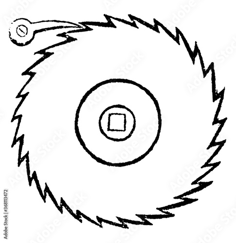 Ratchet-wheel, vintage illustration.
