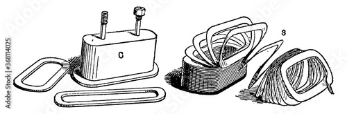 Winding, vintage illustration.