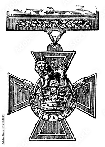 Victoria Cross, vintage illustration.