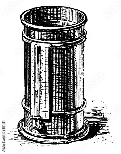 Pluviometer, vintage illustration.