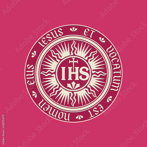 Christian symbols. Illustration of the Jesuit Order. The Society of Jesus is a religious order of the Catholic Church headquartered in Rome.