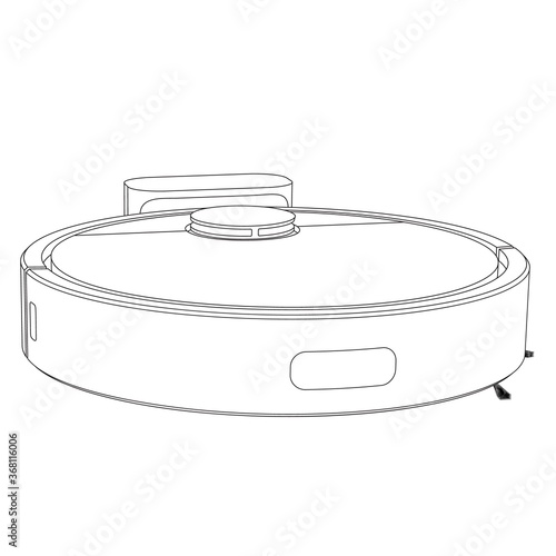 Vector robot vacuum cleaner - line art