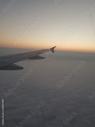 Flying over South America (Peru) at sunrise