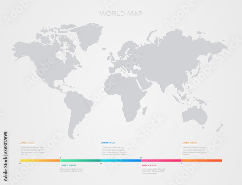 World map illustration vector. Perfect for business concepts, backgrounds, backdrop, charts and wallpapers. Infographic template.