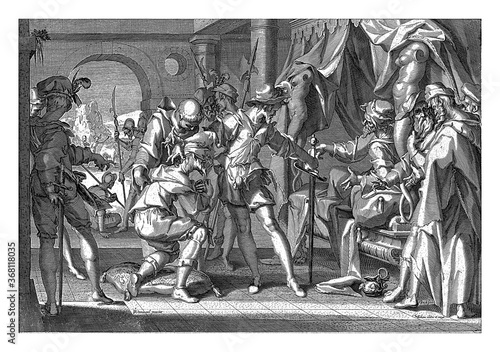 Papier peint Count William III of Holland orders the beheading of his bailiff, vintage illustration