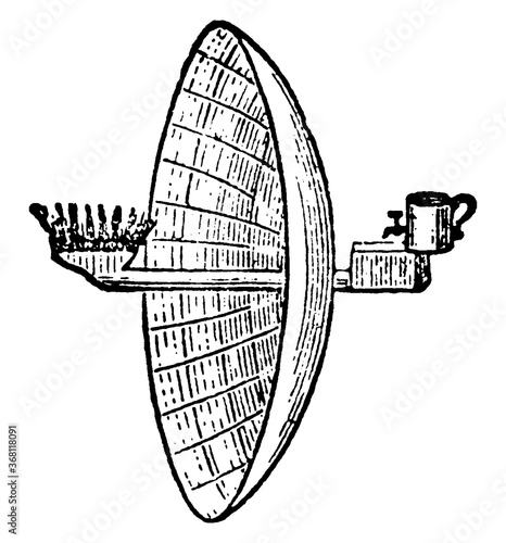 Parabolic Reflector, vintage illustration.