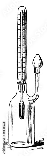 Pycnometer, vintage illustration.