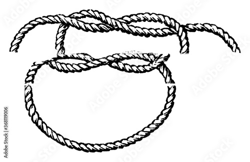 Square Knot, vintage illustration.