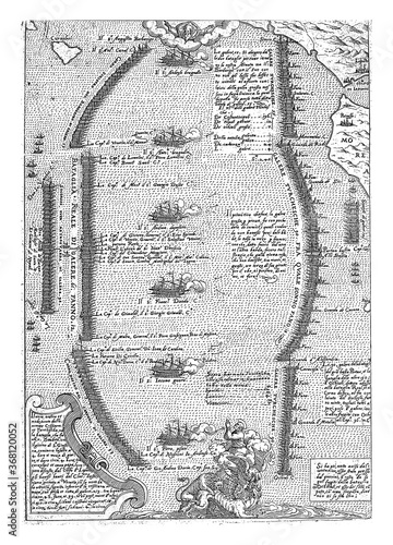 Battle of Lepanto, anonymous, 1568 - 1574, vintage illustration. photo