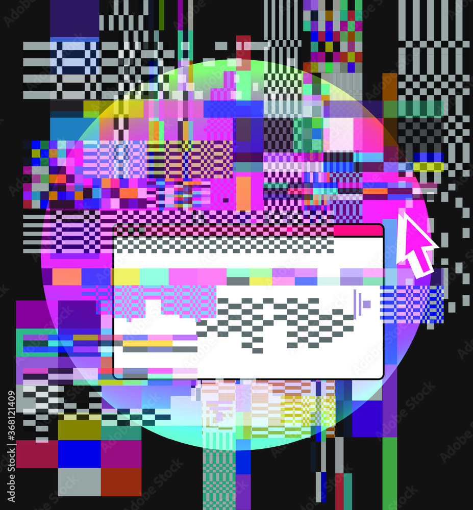 Abstract technology background with pixel noise compression artifacts ...