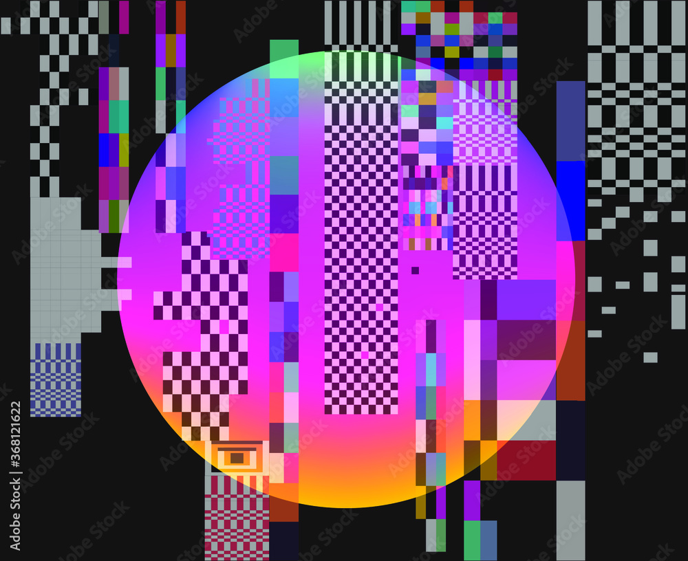 Abstract technology background with pixel noise compression artifacts ...