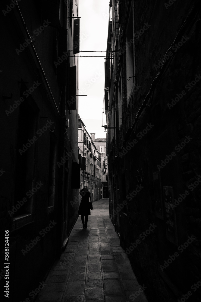 Traditional Narrow Street Of Venice