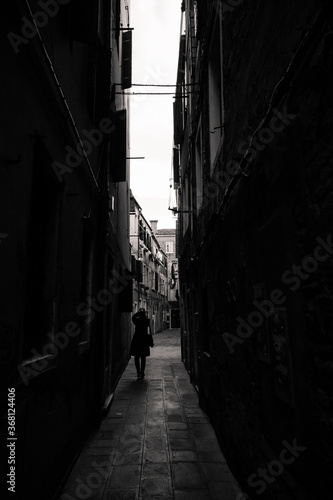 Traditional Narrow Street Of Venice