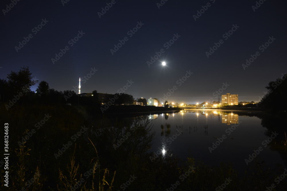 Fototapeta premium night view of the river