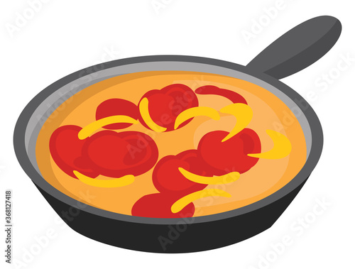 Frittata food, illustration, vector on white background
