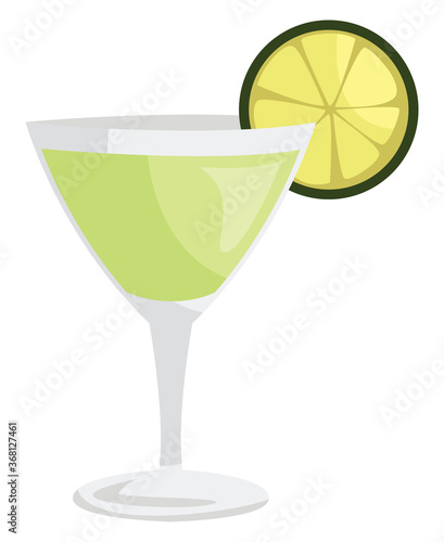 Gimlet cocktail, illustration, vector on white background