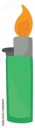 Green lighter, illustration, vector on white background