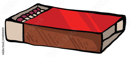 Matches in a box, illustration, vector on white background