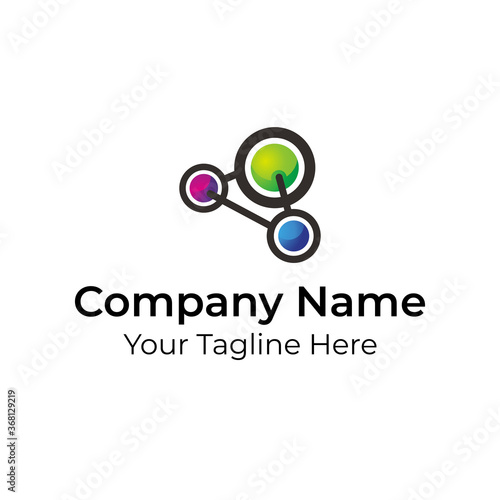 Triple Connection Circle Logo Vector