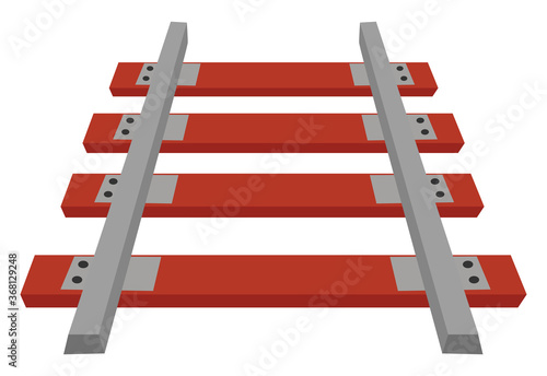 Railway rails, illustration, vector on white background
