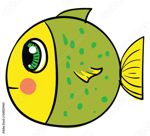 Green fish, illustration, vector on white background