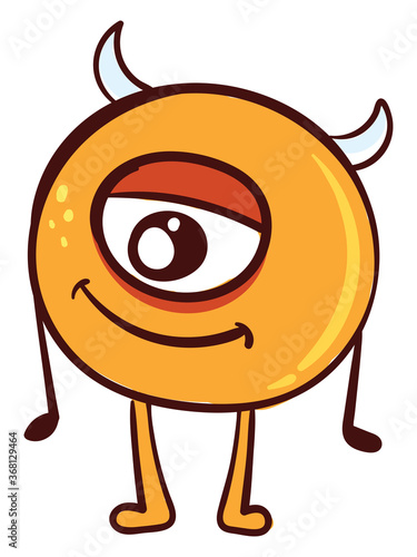 Monster with one eye, illustration, vector on white background
