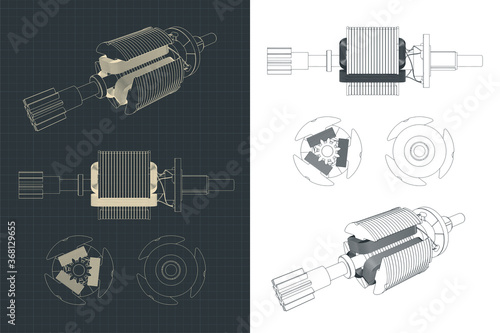 DC motor rotor drawings