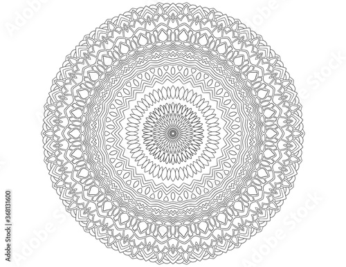mandala zen flower - stencil for crayon coloring