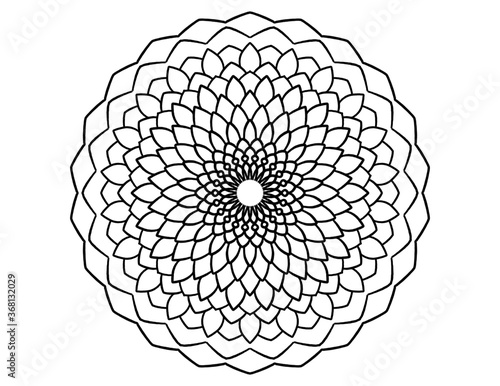 mandala zen flower - stencil for crayon coloring