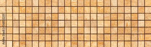 Panorama of Glazed tiles Brown mosaic pattern and seamless background