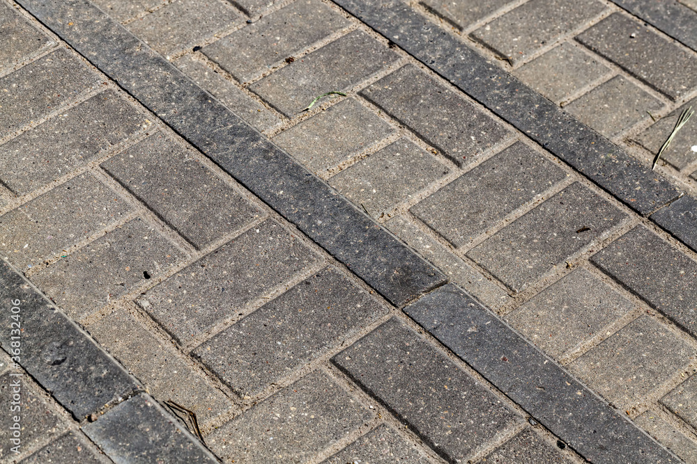 part of the road made of concrete tile part of the road made of concrete tile