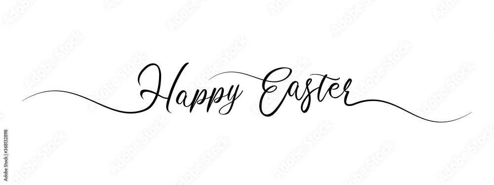 happy easter letter calligraphy banner