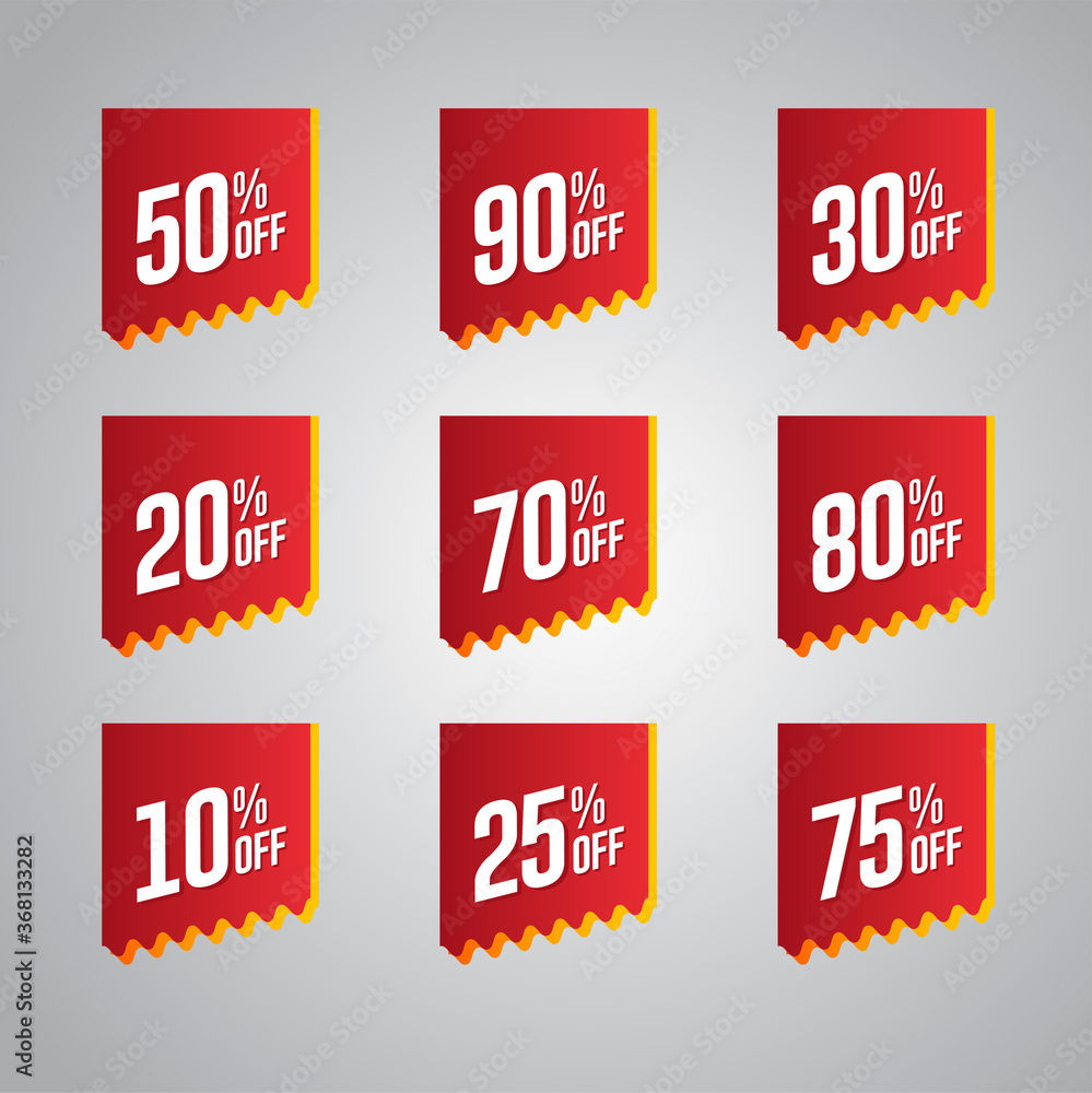 Set of discount offer price label, symbol for advertising campaign in retail Set of discount offer price label, symbol for advertising campaign in retail