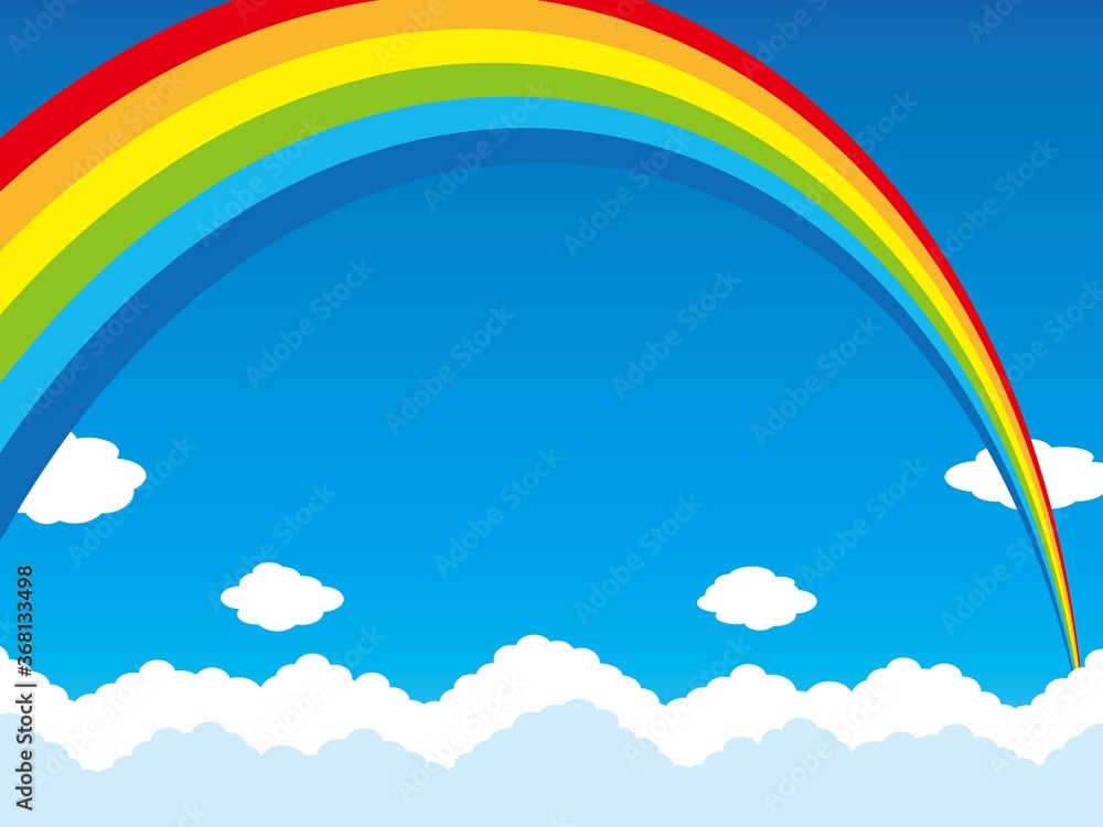 虹色青空背景