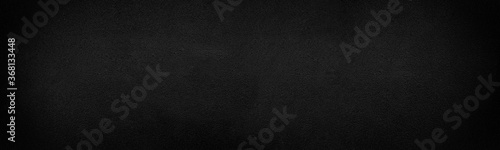 Panorama of black wall texture pattern rough background. Old black grunge background. Dark wallpaper copy space for design.