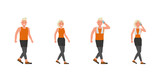 Sport man and woman character vector design. Presentation in various action.