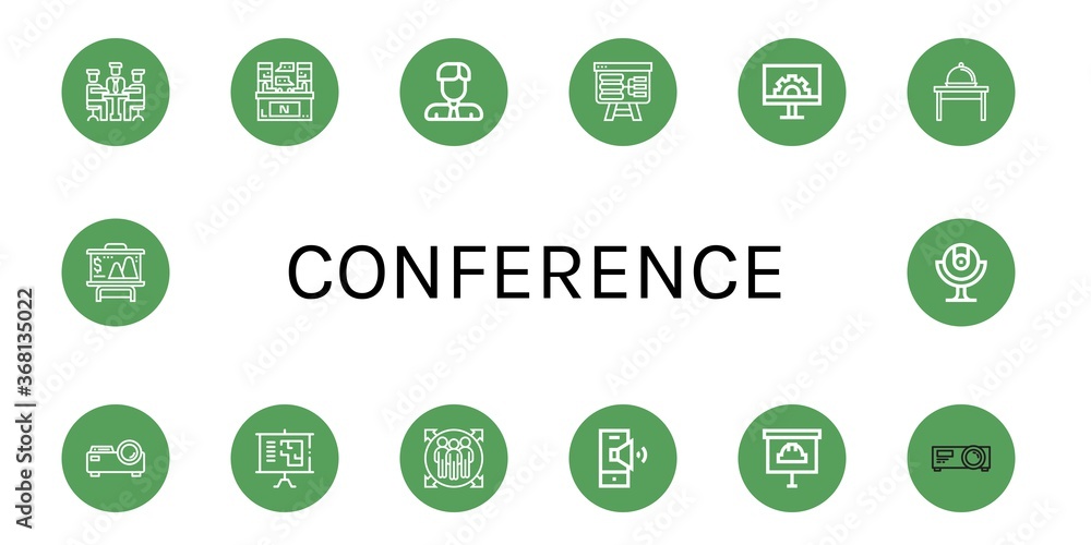 conference icon set conference icon set