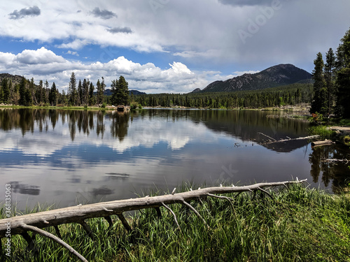 Rocky Mountain National Park Sprague Lake View with Sky Reflection