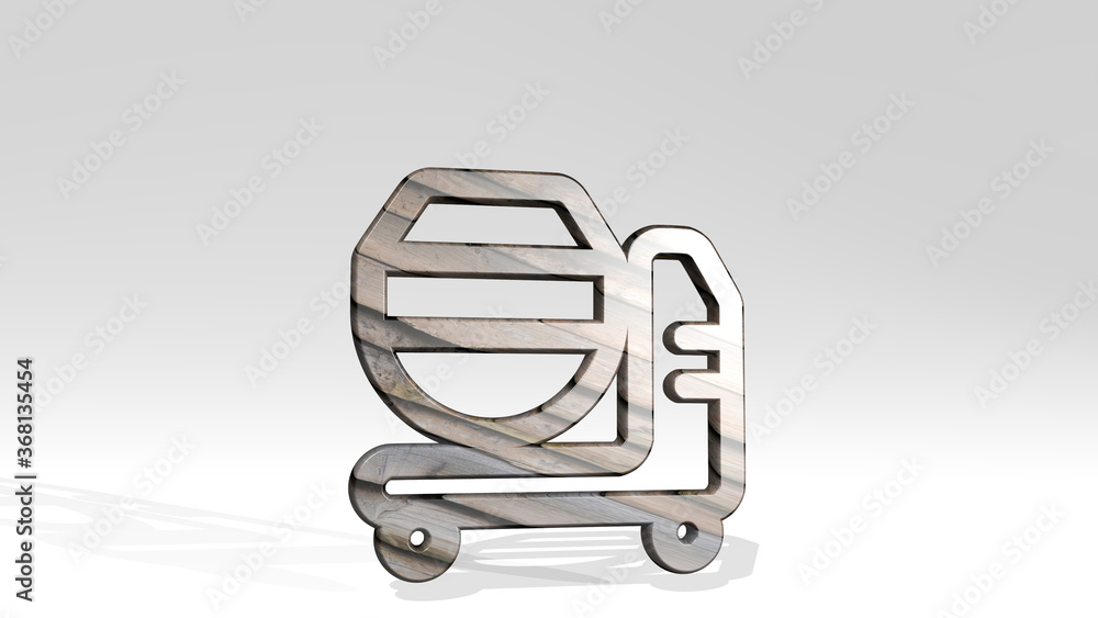 CONSTRUCTION MORTAR MACHINE casting shadow from a perspective. A thick sculpture made of metallic materials of 3D rendering. background and building CONSTRUCTION MORTAR MACHINE casting shadow from a perspective. A thick sculpture made of metallic materials of 3D rendering. background and building
