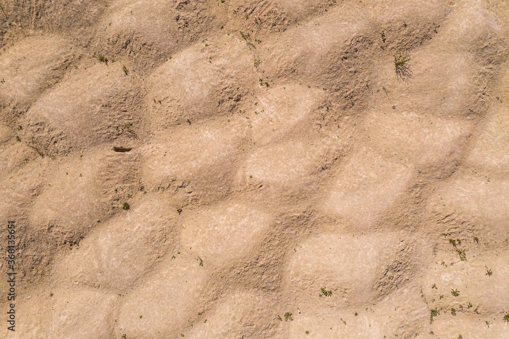 Aerial view of a sand pit in the form of dunes in Russia Aerial view of a sand pit in the form of dunes in Russia